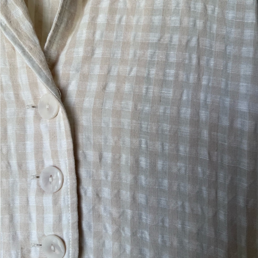 Free People Sleeveless Cream and White Gingham Dress Size Small - Picture 4 of 6
